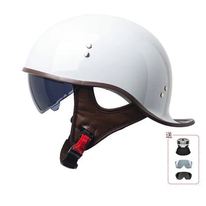China 3C certification new motorcycle helmet retro personality cock helmet for men and women lightweight breathable half helmet.