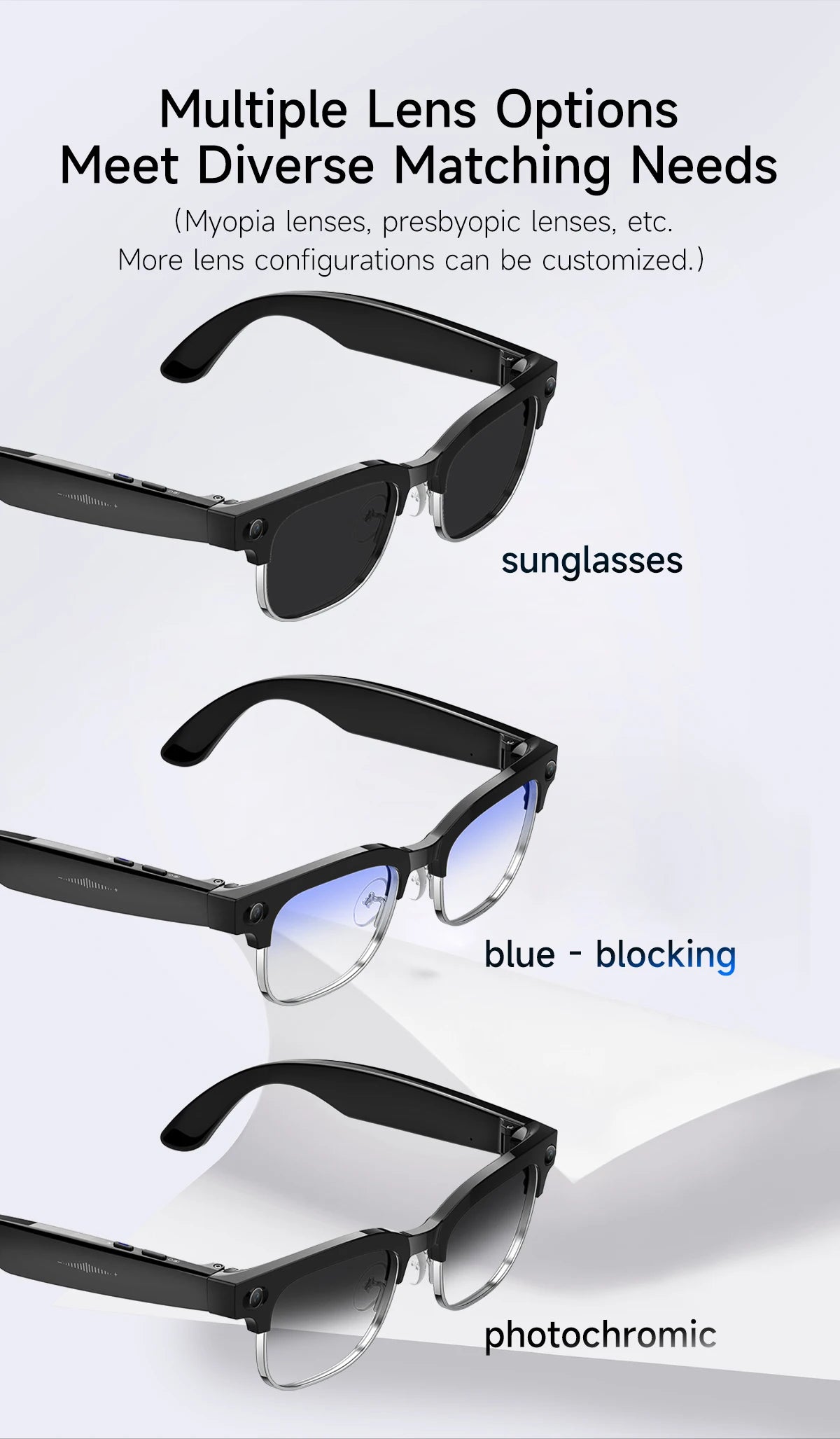 New 4k HD 800W Camera Smart Glasses Men 100+Language Translation 1080P shoot Video WIFI Transmission Music Player Call Glasses