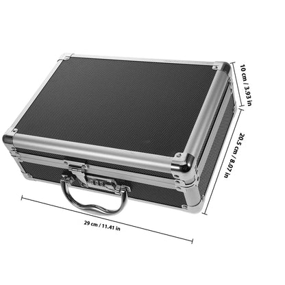 Aluminum Alloy Toolbox Portable Organizer Metal Tool Case Home Use Handle Large Capacity Storage Box Coded Lock