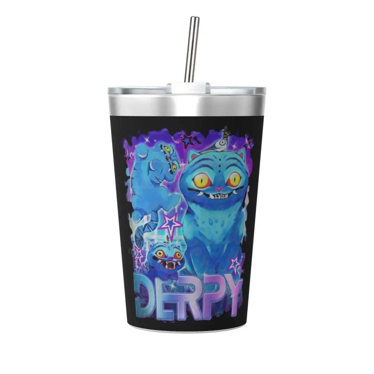 Mystery Saja Boys Kpop Demon Hunters Tumbler With Straw For Kids Stainless Steel Travel Mugs Double Wall Vacuum Insulated 12oz