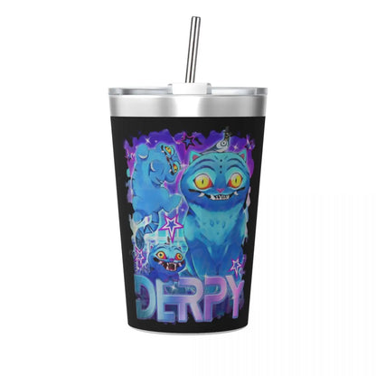 Mystery Saja Boys Kpop Demon Hunters Tumbler With Straw For Kids Stainless Steel Travel Mugs Double Wall Vacuum Insulated 12oz