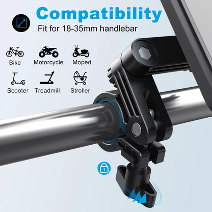 Waterproof Motorcycle Bike Mobile Phone Holder Universal Bicycle 360° Swivel Adjustable Motorcycle Holder for 4.7-6.8 in phones