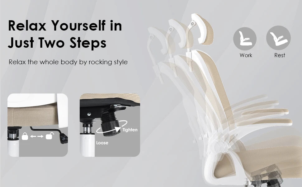 Ergonomic Office Chair, Home Office Desk Chair with Headrest, High Back Computer Chair