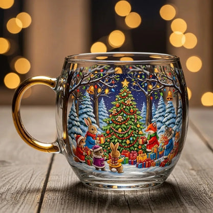 Christmas Mug Haunted Path Glass Coffee Mugs Beverage Containers Party Supplies for Home Farmhouse Apartment Hotel Counter