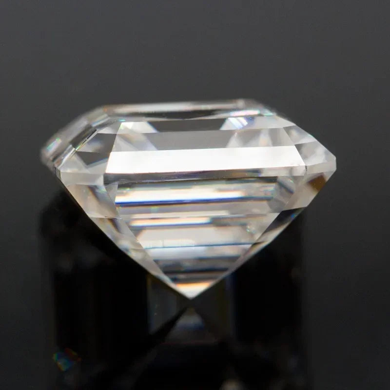 Moissanite Stone Asscher Cut D Color VVS1 Gemstone Lab Grown Diamond for Advanced Jewelry Making Materials with  Certificate