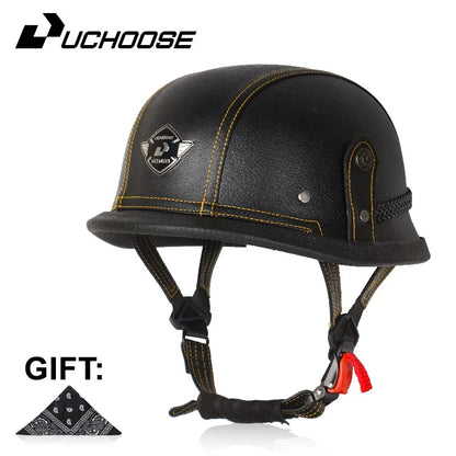 Casco abierto Vintage certificado DOT, Casco de cara abierta para motocicleta, Casco Retro 3/4, Casco de crucero, Casco para Mot