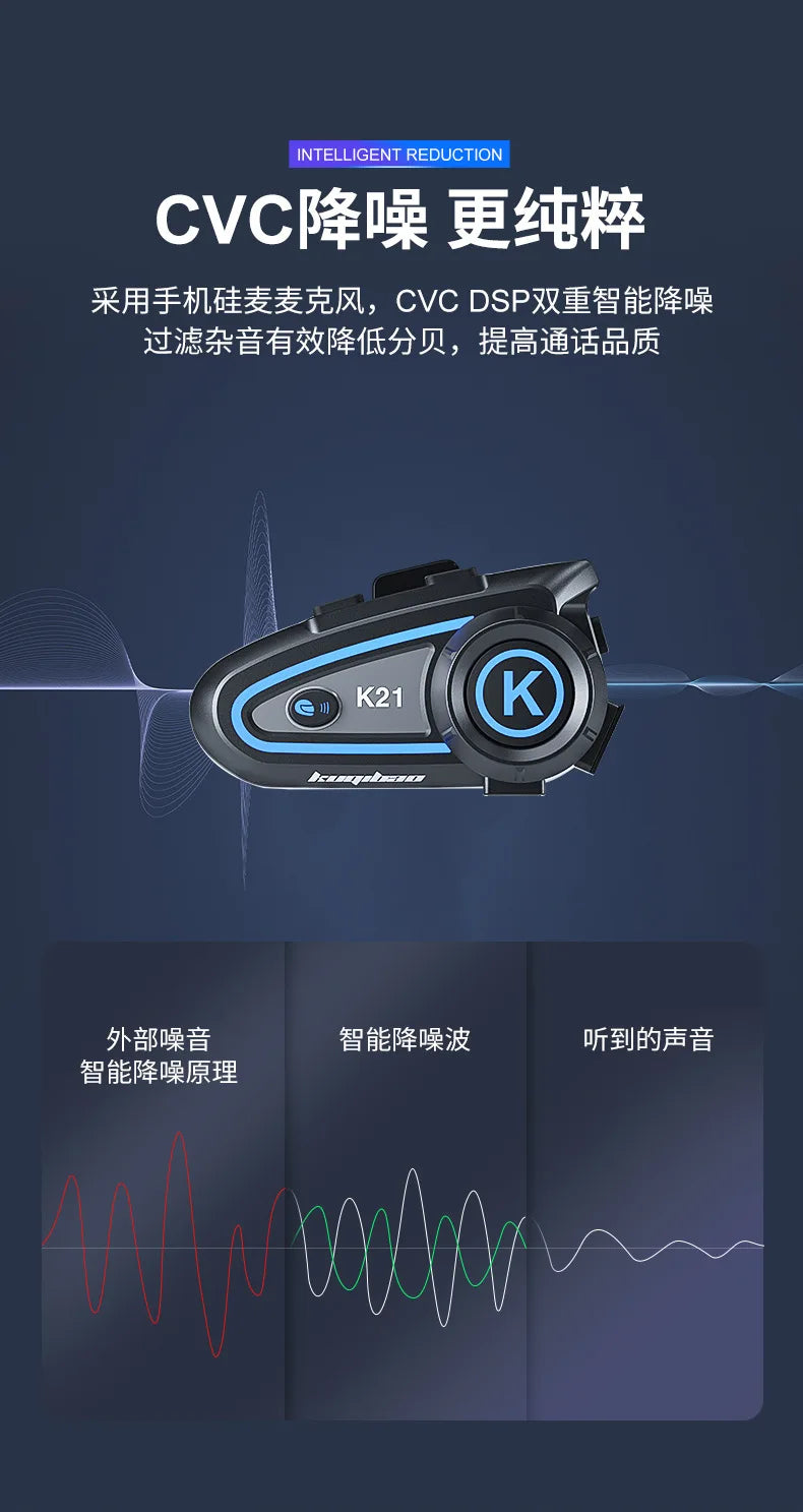 HOT KUQIBAO Bluetooth Motorcycle Helmet 3/4 Open Face, Dual Visor, ABS Shell with Noise Control & Ventilation & Removable Liner
