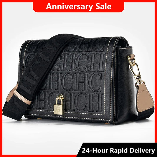 CH Autumn and Winter Solid Color Crossbody Bag Letter Printing High Quality Women's Fashion Elegance 2025 Classic Women's Bag