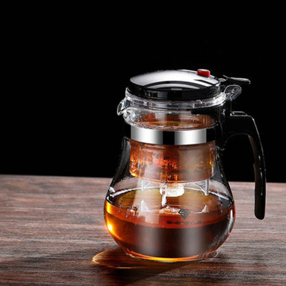 【Household Tea Infuser Kettle】Heat-Resistant Glass Tea Pot with Separator - for Loose Leaf Tea, Herbal Tea & Flower Tea