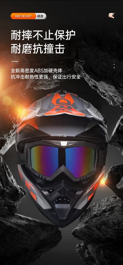 ORZF16-Off road motorcycle helmet, men's and women's rally helmet, mountain bike riding speed drops in all seasons