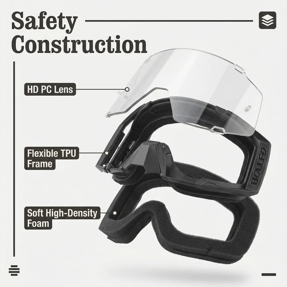 Youth MX Goggles with Tearoffs Windproof Motocross Glasses Men Dual-Cycle Defogging UV400 Protection Dirt Bike Enduro Goggles