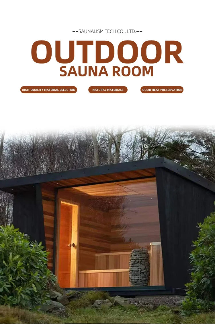 Customization Factory Customization Backyard   Sauna Outdoor with Shower  Authentic  Dry Wet Steam Sauna Room Shower Room 2-4 Pe