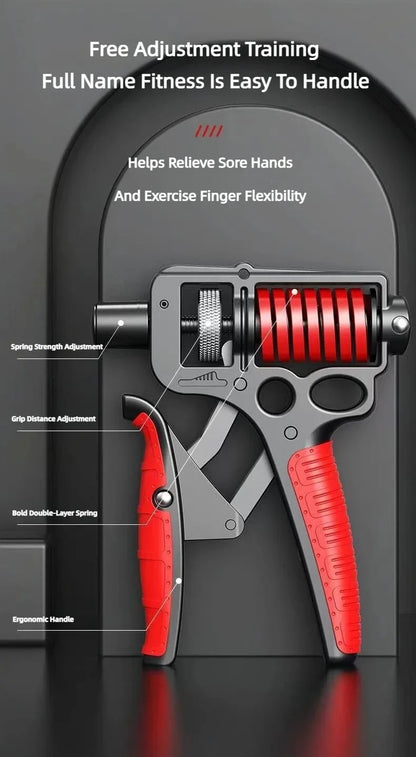 5-165Kg Adjustable Heavy Hand Grip Exercise Strengthener Gripper Finger Expander Arm Wrist Forearm Trainers Fitness Steel Spring
