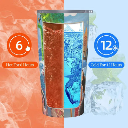 Moana and Pua Cartoon Movie Insulated Tumbler with Straws Stainless Steel Coffee Mugs Double Wall Car Bottle Cups 20oz