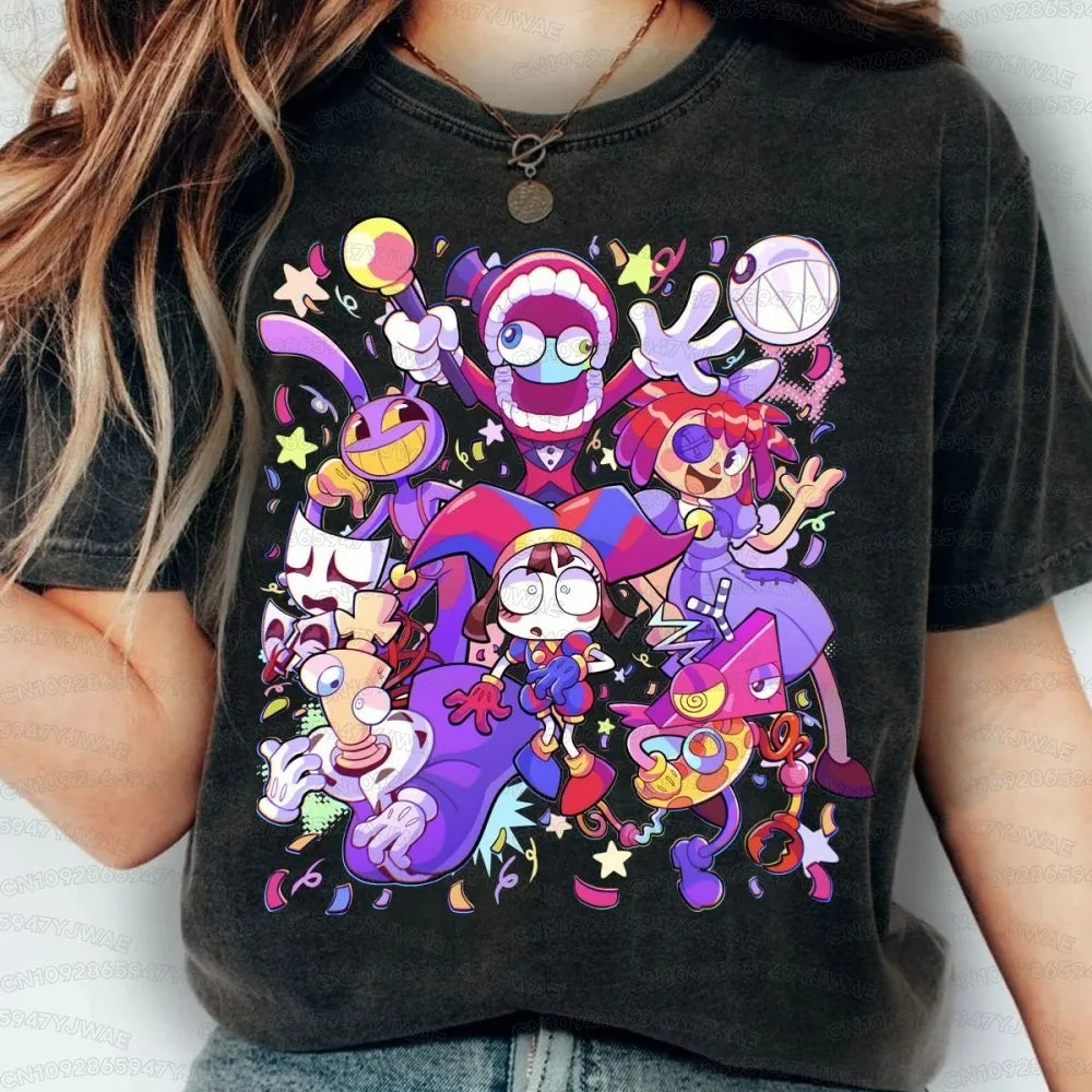 The Amazing Digital Circus Women's Men's Short Sleeve Summer Cotton Y2K Clothing Fashion Comfortable Casual Tops T-shirt