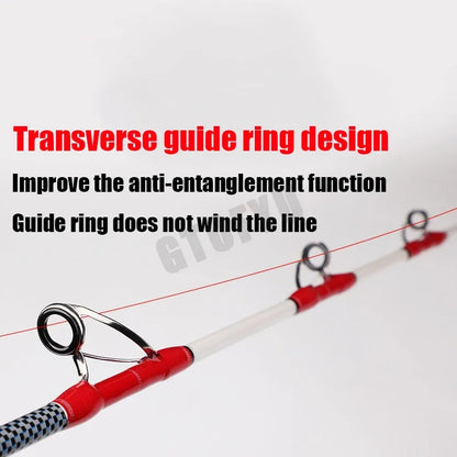 1.6M Saltwater Offshore 100-300g Casting/Spinning Carbon Fiber Boat Fishing Rod Portable Travel Fishing Rod EVA Handle Surf Rod