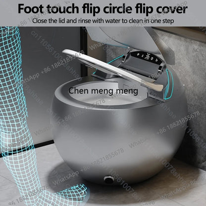 D132 Smart Toilet Bidet with Auto Flush Heated Seat Warm Water Sprayer Deodorizer Air Dryer Remote Control Intelligent LED Displ