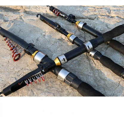 1.0-2.3M Ultra Short Small Sea Fishing Rod with Fishing Wheel Telescopic Ultra Short Cross Sectional Fiberglass Rod Set