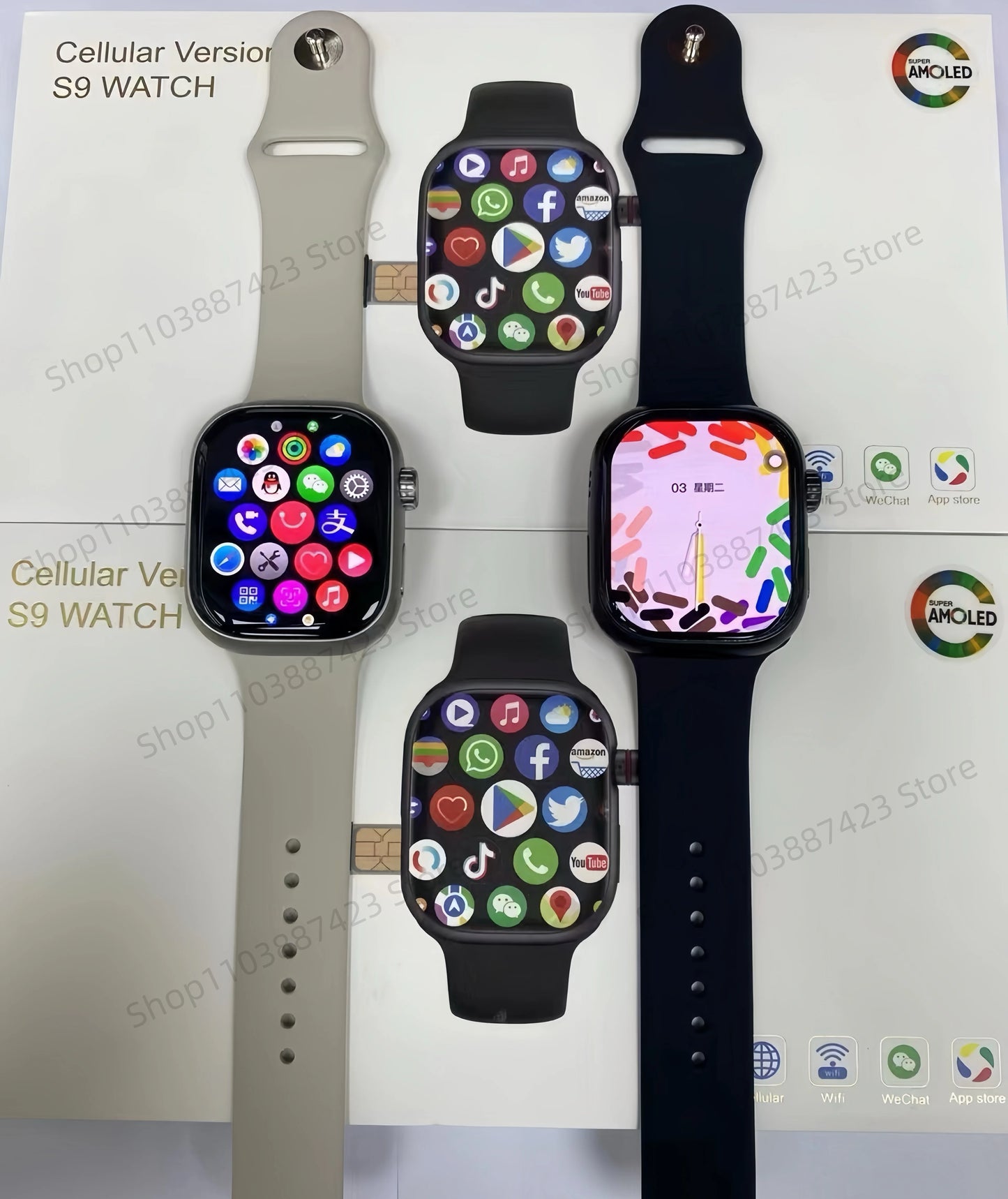 CD99 watch X 5G smartwatch 2.29inch AMOLED 5G LTE smart watch with 180 ° rotary camera GPS WiFi SIM card slot health monitoring