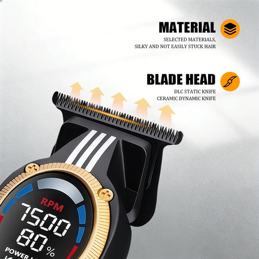 Kemei Trimmer Professional Hair Clippers Rechargeable Clippers 9000 RPM DLC Blade LCD Display Trimmer for Men KM-1685 KM-1692