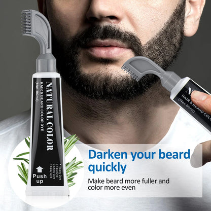 Hair Dye Cream Black Beard Dye Cream For Men Permanent Plant Beard Dye Shampoo Fast Cover White Grey Beard Hair Care