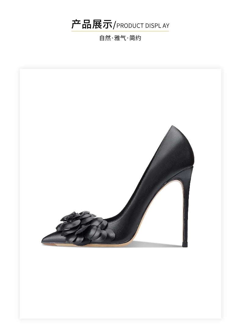Genuine Leather Pumps For Women's 2025 Trend Luxury Fashion Sexy Party High Heels Elegant Comfortable Pointed Toe Shoes women