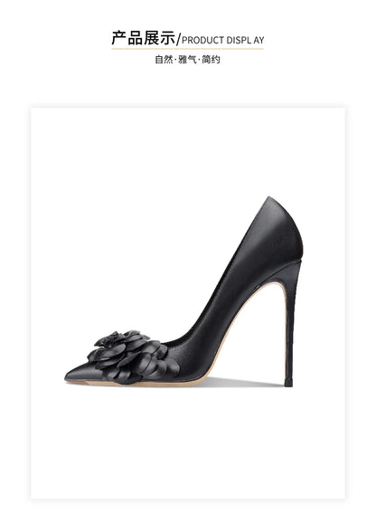 Genuine Leather Pumps For Women's 2025 Trend Luxury Fashion Sexy Party High Heels Elegant Comfortable Pointed Toe Shoes women