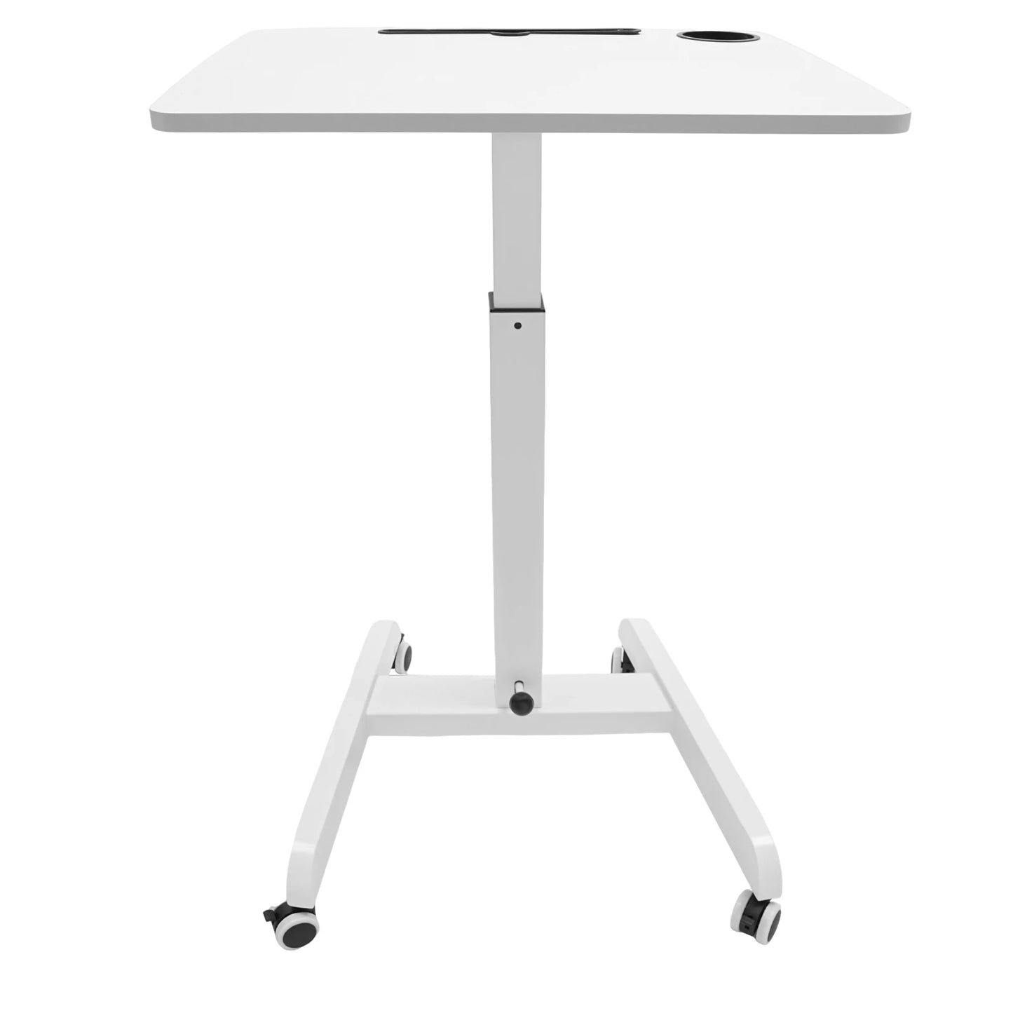 20.5*23.6*44.2in Standing Foot Pedal Lifting Table, Mobile Standing Table, Portable Podium with Wheels - White