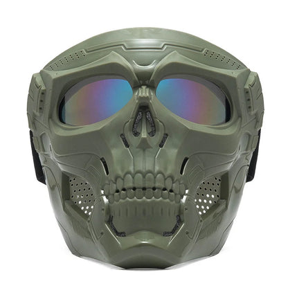 Skull Mask Motorcycle Mask Bicycle Riding Windproof Full Face Skeleton Protective Mask Colored Goggle Tactical Cycling Bike