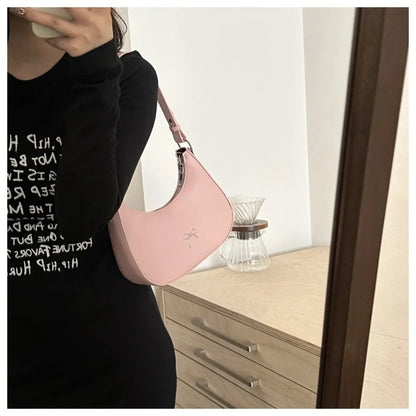 Bowknot Armpit Bag Korean Underarm Bag Luxury PU Leather Y2K Handbag Girls Shoulder Bag