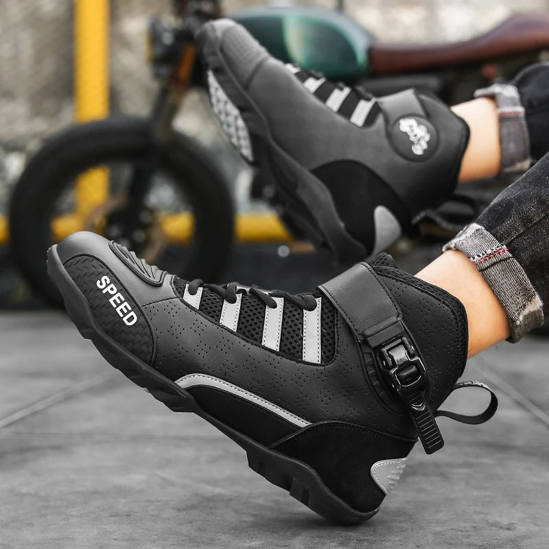 Motorcycle Boots Men Motor Motorbike Riding Shoes Anti-fall Motorcycle Shoes Motocross Off-Road Racing Boots