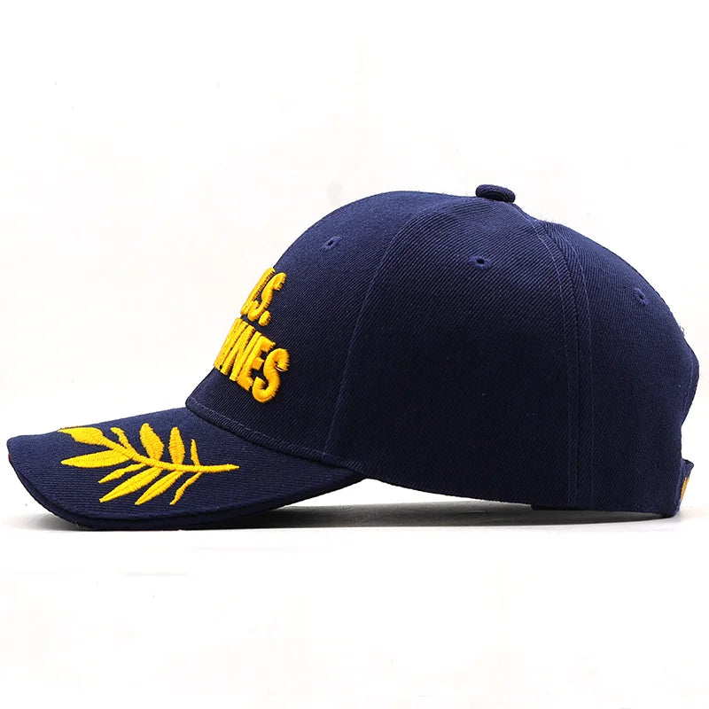 U.S.Marines Baseball Cap Men USA Army Cap Military Cool Black Cap Hat for Outdoor Adjustable Navy Seal Baseball Cap