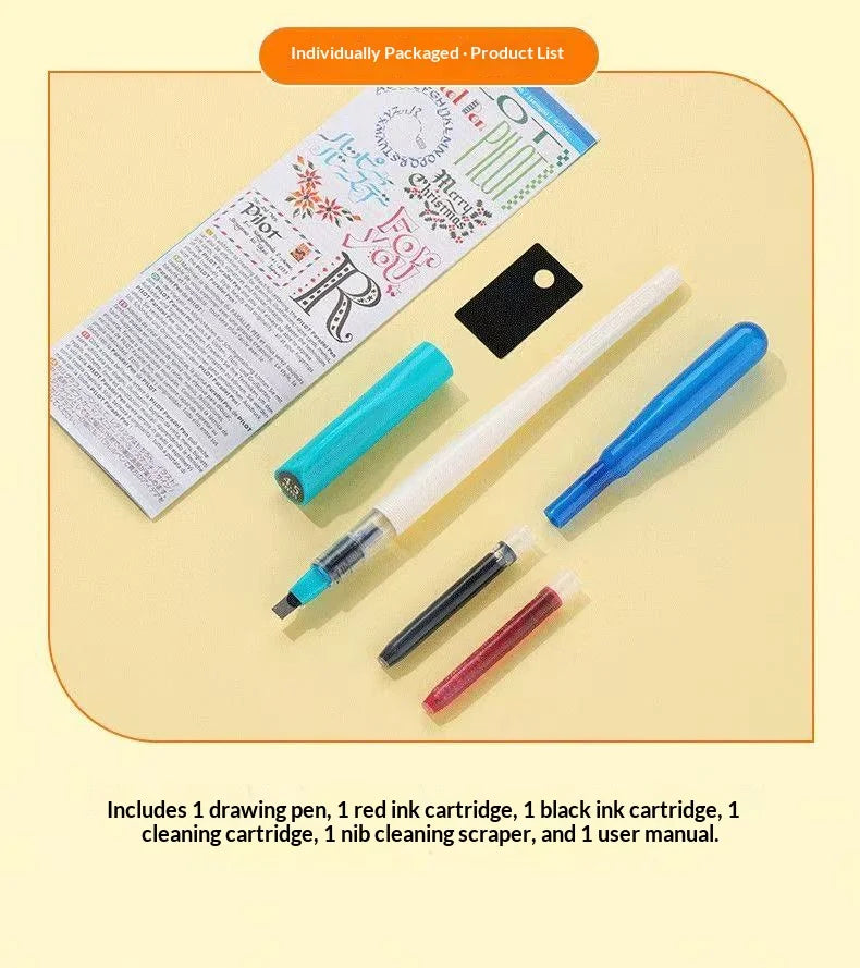Original PILOT FP3-15-SS Parallel Pen Multi Sizes Flat Tip Calligraphy Fountain Pen Practice Gothic Italic Hand Lettering Suppli