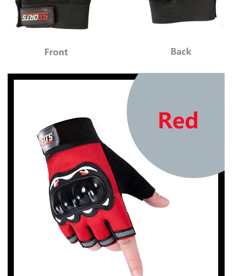 Men Half Finger Gloves Slip Rresistant Wear-resistant Racing Off-road Shatterproof Breathable Motorcycle Bicycle Tactical Glove
