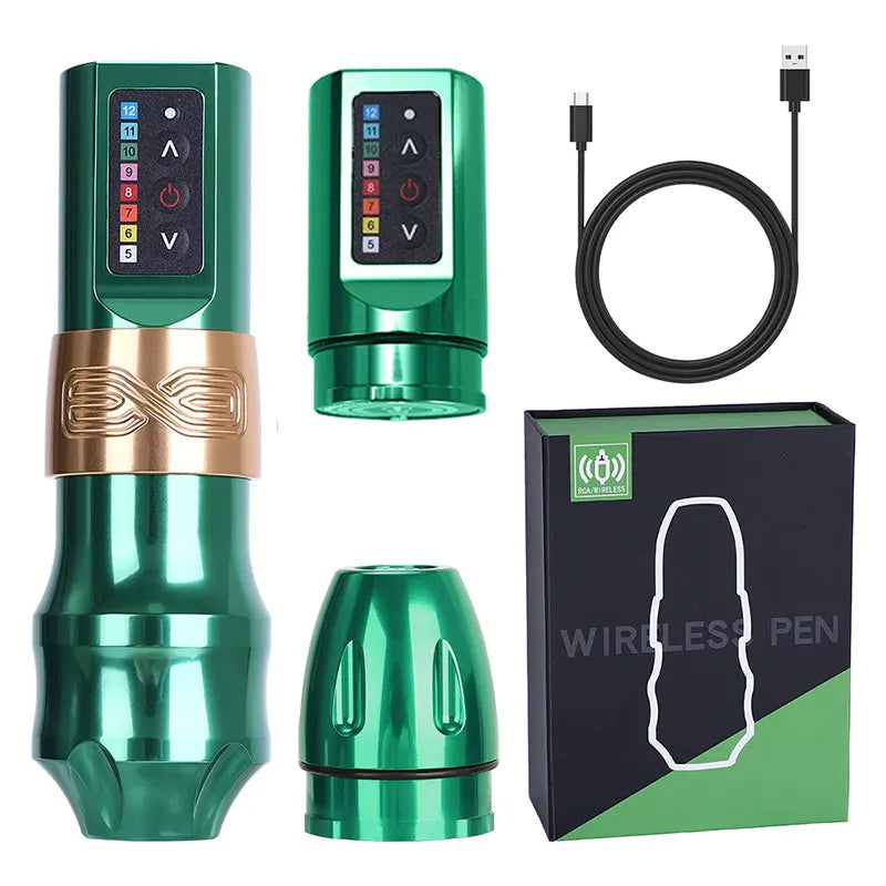 Wireless Cartridge Tattoo Machine Pen Rotary Wireless Battery Pen Portable Power Pack 1500mAh LED Digital Display Tattoo Gun