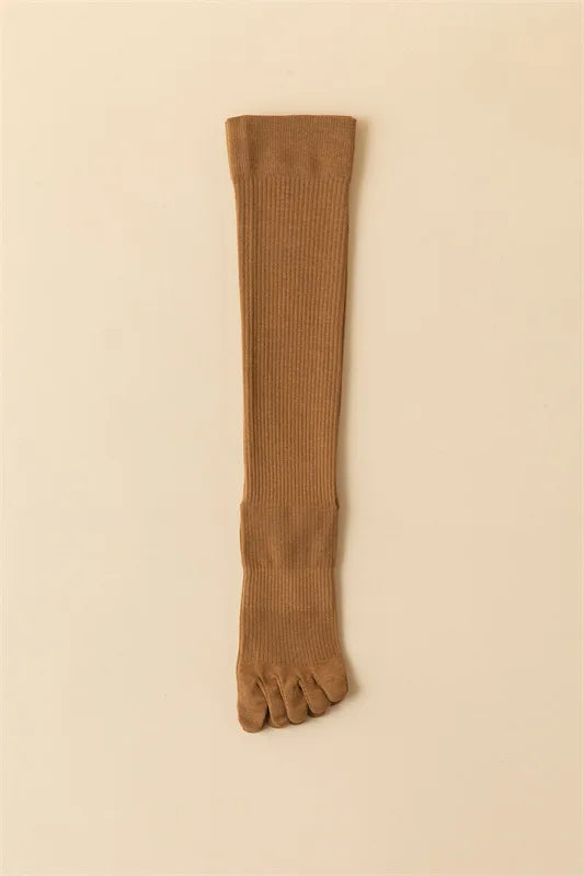New Women Knee High Toe Socks Soft Lady Girls Breathable Comfortable Solid Color Cute Long Sock For Women