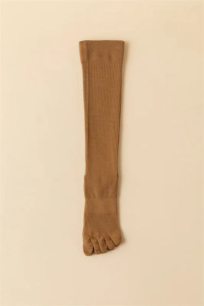 New Women Knee High Toe Socks Soft Lady Girls Breathable Comfortable Solid Color Cute Long Sock For Women