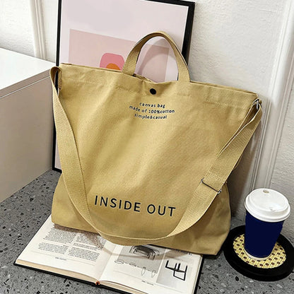 High Quality Canvas Men and Women Simple Cross-body Bag Wash Canvas Thick Handbag Large Capacity Arts Students Package Satchel