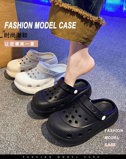 A Pair of Women's Fashionable Clogs, Women's Wear-Resistant and Comfortable Thick-Soled Beach Shoes, Outdoor Casual Trendy Women's Shoes