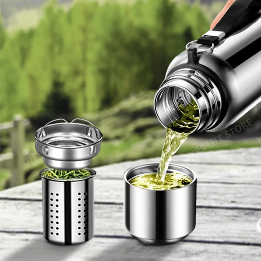 1000ML Stainless Steel Thermos Bottle Sport Thermal Water Bottle Keep Cold and Hot Insulated Cup Outdoor Campping Vacuum Flasks