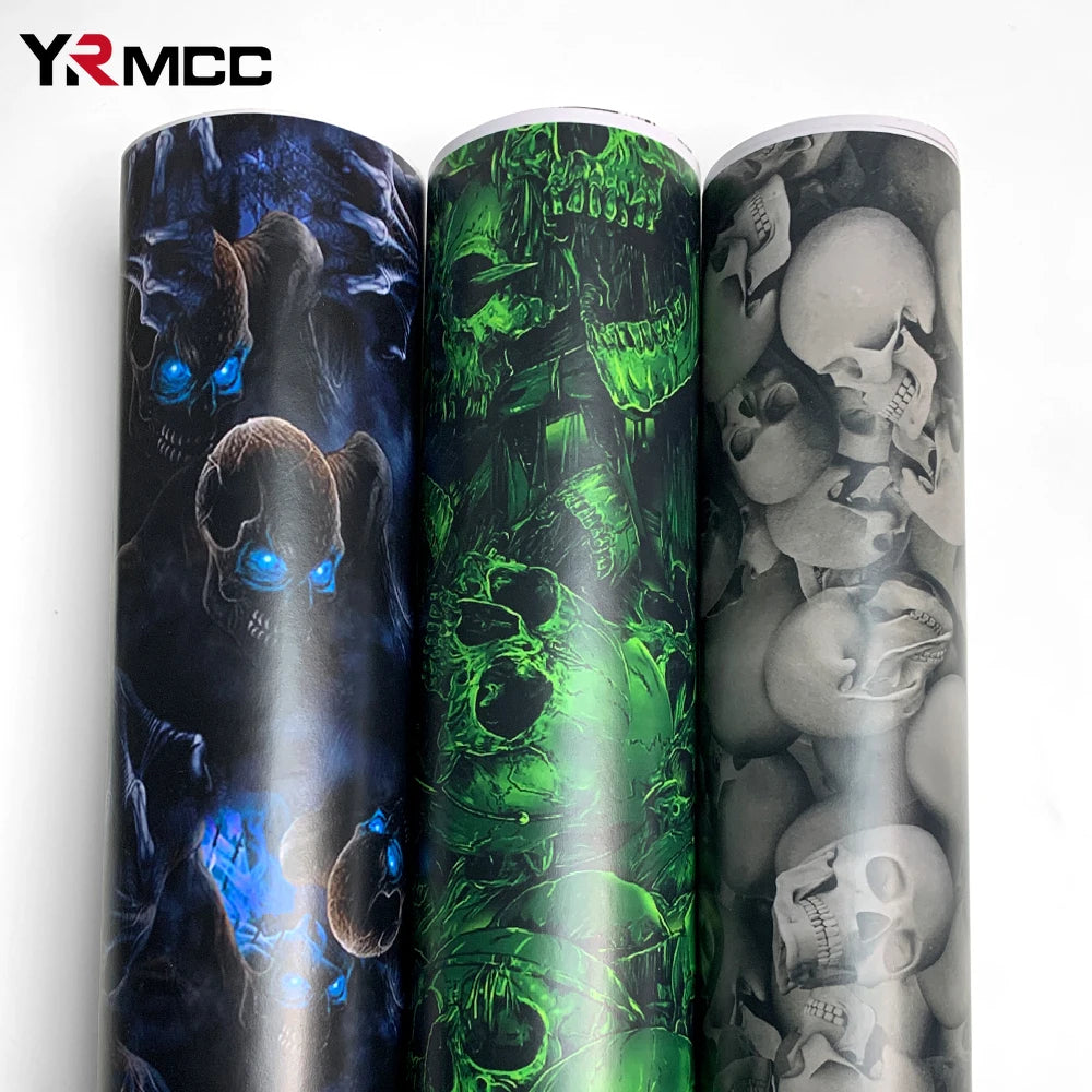 Graffiti Vinyl Wrap Car Wraps Personality Vinyl Paper for Car Wrapping Film Skull Pattern Auto Outdoor Accessories Body Covering