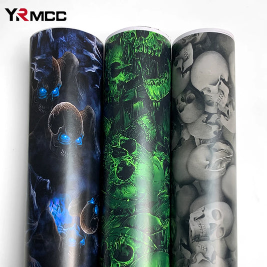 Graffiti Vinyl Wrap Car Wraps Personality Vinyl Paper for Car Wrapping Film Skull Pattern Auto Outdoor Accessories Body Covering