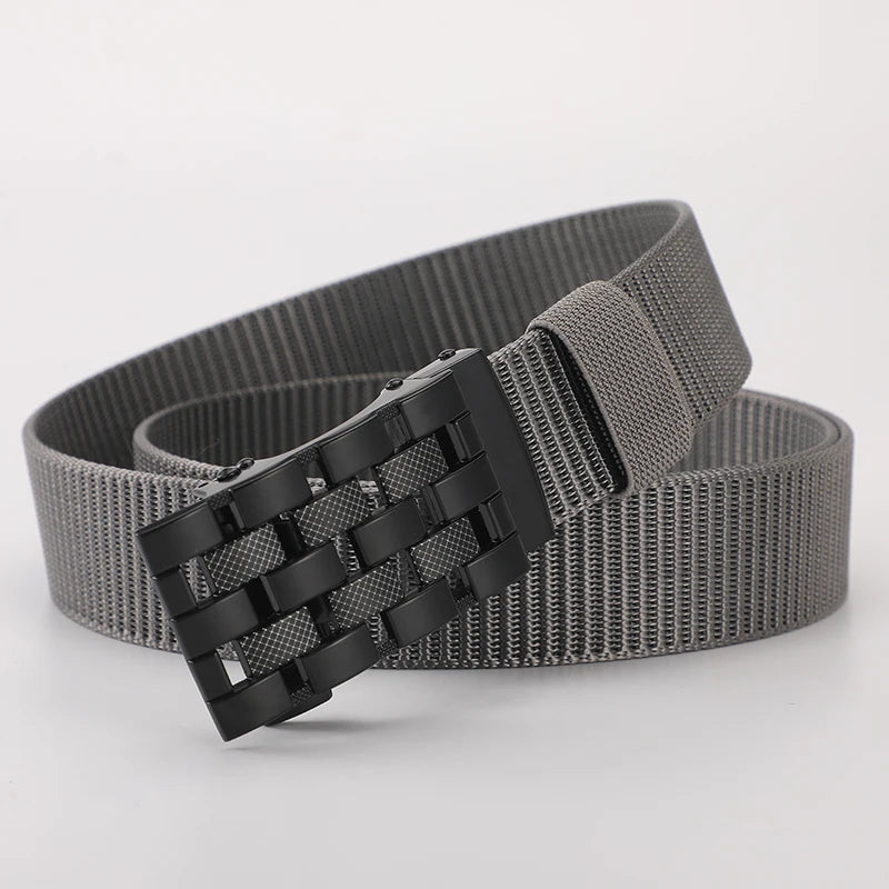 Men's Fabric Belt Nylon Canvas Automatic Belt Man Designer Belts Men Working Waistband Casual Men's Trousers Waist Belt ZX006