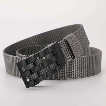 Men's Fabric Belt Nylon Canvas Automatic Belt Man Designer Belts Men Working Waistband Casual Men's Trousers Waist Belt ZX006