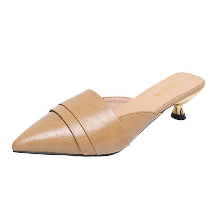High Heels Pointed Toe Women's Slippers Summer Sandals Woman Shoes 2026 Luxury Brand Mules Shoes Walking Slides Mujer Zapatos
