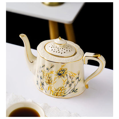 Beautiful Lovely Teapot English British Style 900 ML Canteen Watering Can Jug European High-Grade Porcelain Kettle Ceramic Pot
