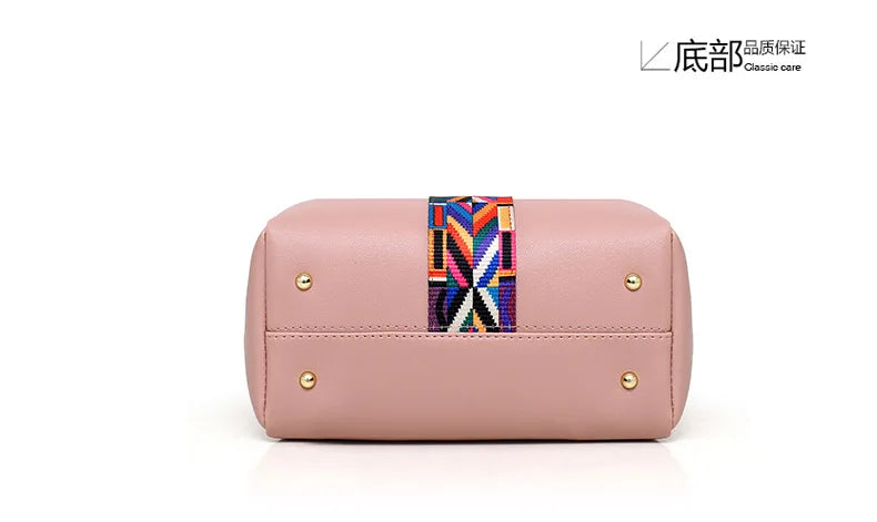 Fashionable Women's Shoulder Bag Hot Sale Of The Season New Style Mother-Child Multi-piece Set Colorful Ribbon Ladies Handbag Si