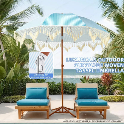 Seaside Resort Beach Umbrella Courtyard Tassel Sun Umbrella Pool Sun Protection Terrace Shade