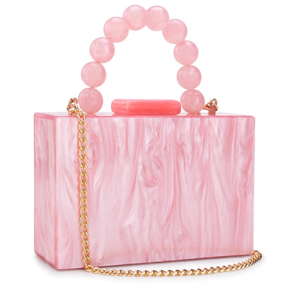 Acrylic Handbag Casual Trend Small Square Bags Women Clutches Wedding Party Dating Lady Trendy Evening Bags Chain Shoulder Bag