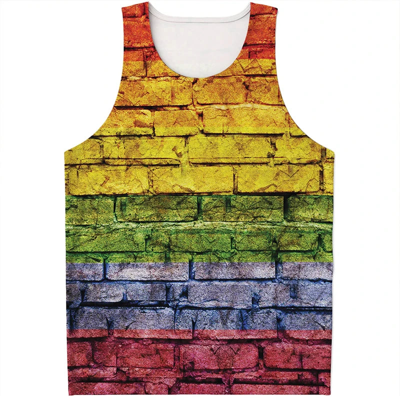 Rainbow LGBT Pride Pattern Tank Top Summer Fashion Colorful Men Women 3D Printed Sleeveless T Shirt Casual Harajuku Loose Vest